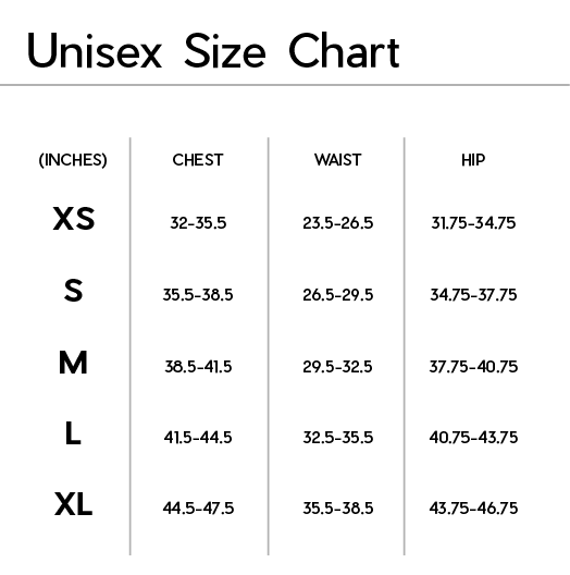 Unisex Runaround Fleece Half-Zip size guide